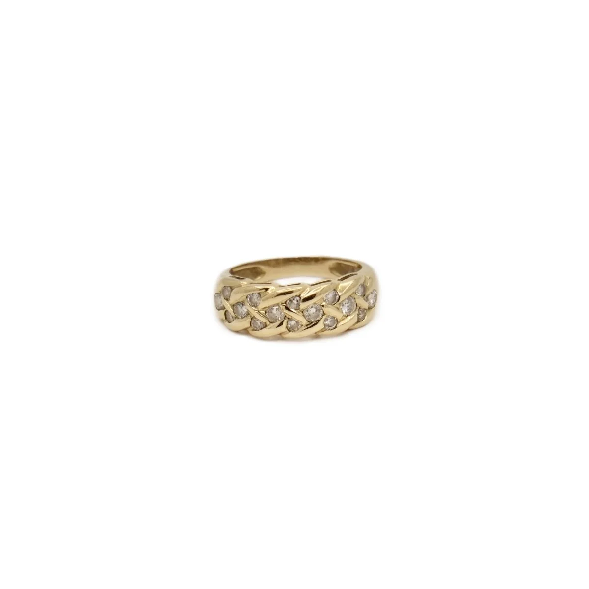 Ring cob in yellow gold and diamonds