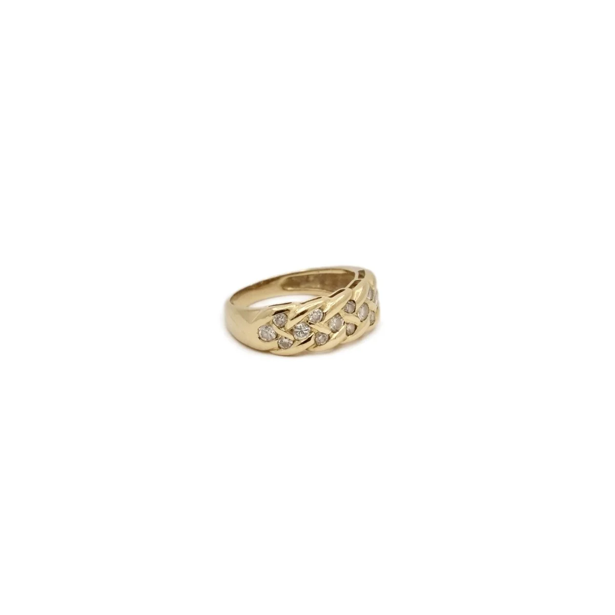 Bague motif épi en or jaune et diamant - Image 5