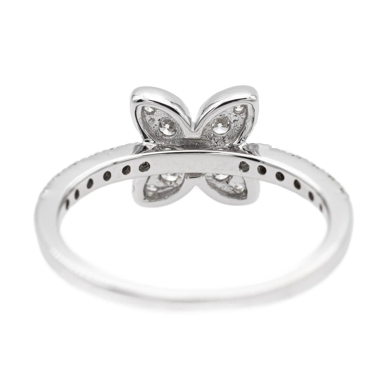Flower Ring White Gold Diamond - Image 4