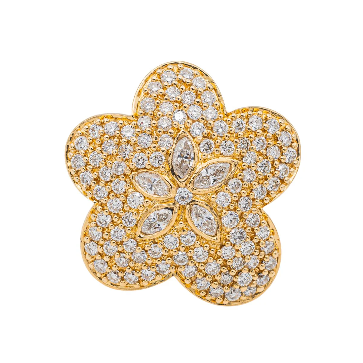 Ring Rose gold flower diamond