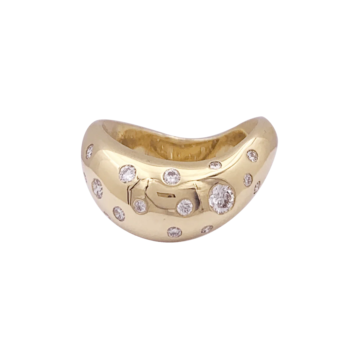 Ring Fred Mouvementée en yellow gold diamonds