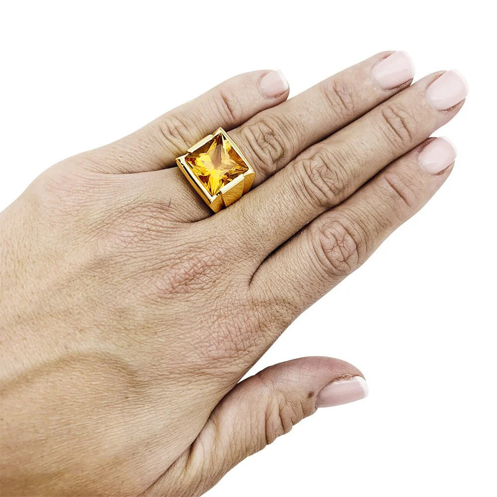 FRED yellow gold and citrine ring - Image 10