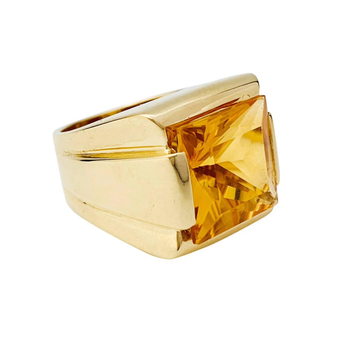 FRED yellow gold and citrine ring - Image 3