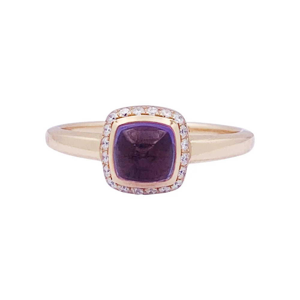 Fred “Pain de Sucre” ring in pink gold, diamonds, amethyst.