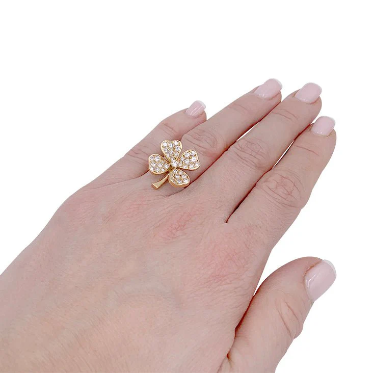 Fred ring, “Clover”, yellow gold, diamonds - Image 7