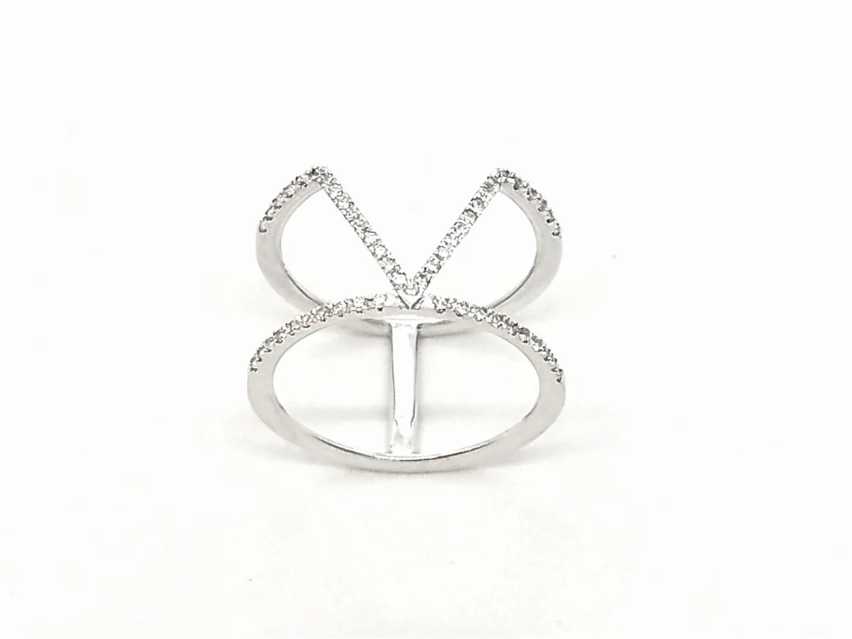 White Gold Diamond Graphic Ring - Image 3