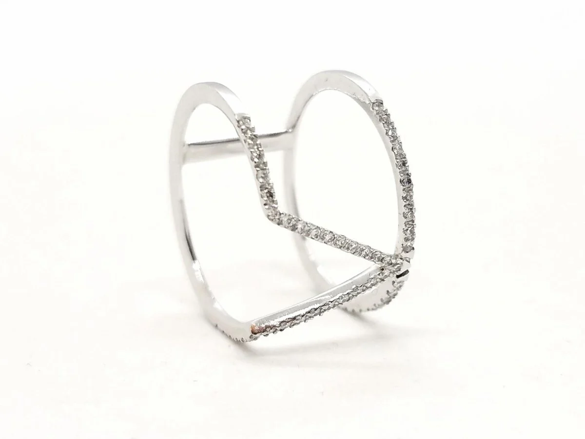 White Gold Diamond Graphic Ring - Image 5