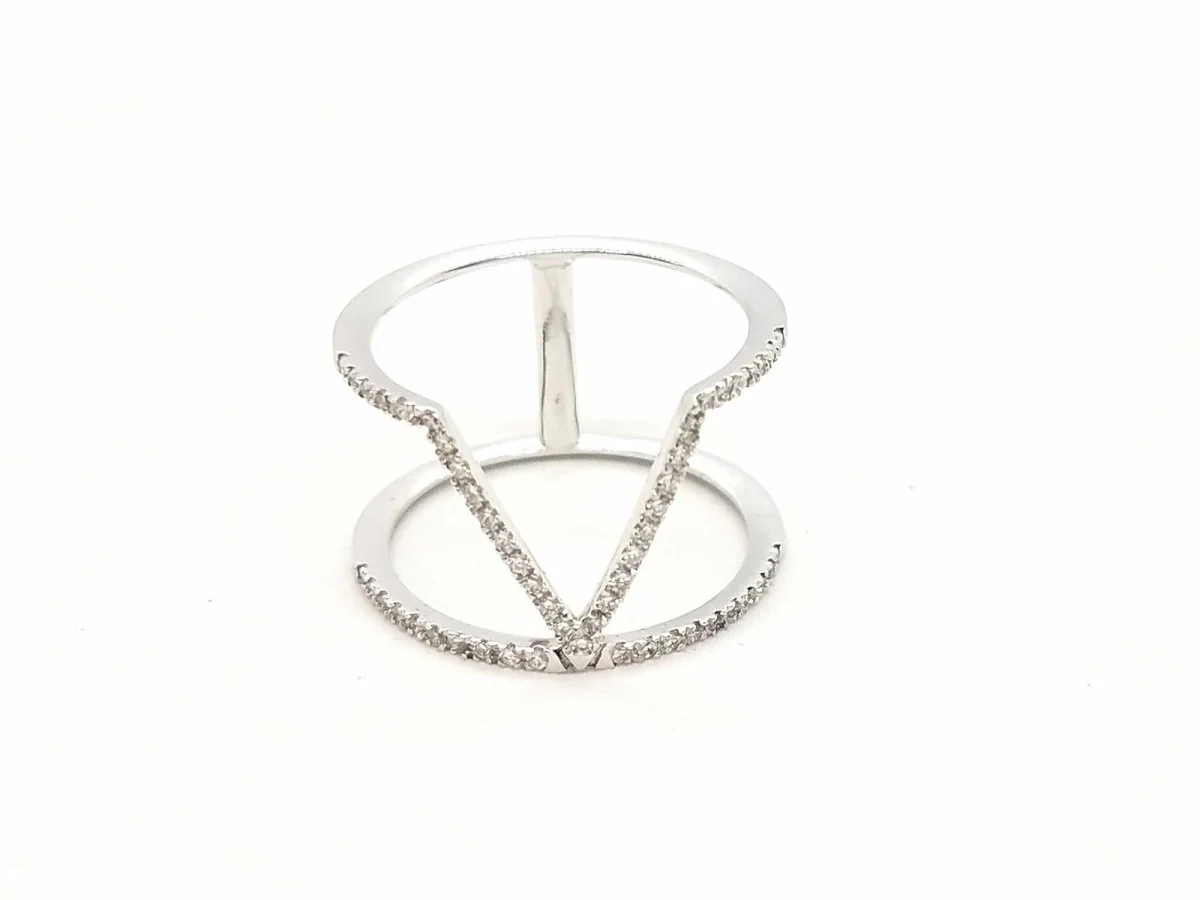 White Gold Diamond Graphic Ring - Image 6