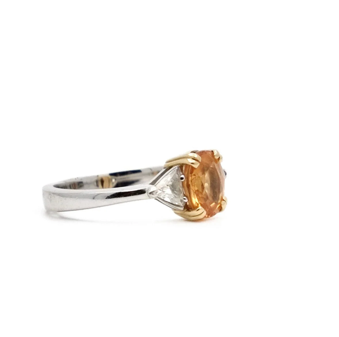 Bague grenat spessartite et diamants en or gris - Image 3