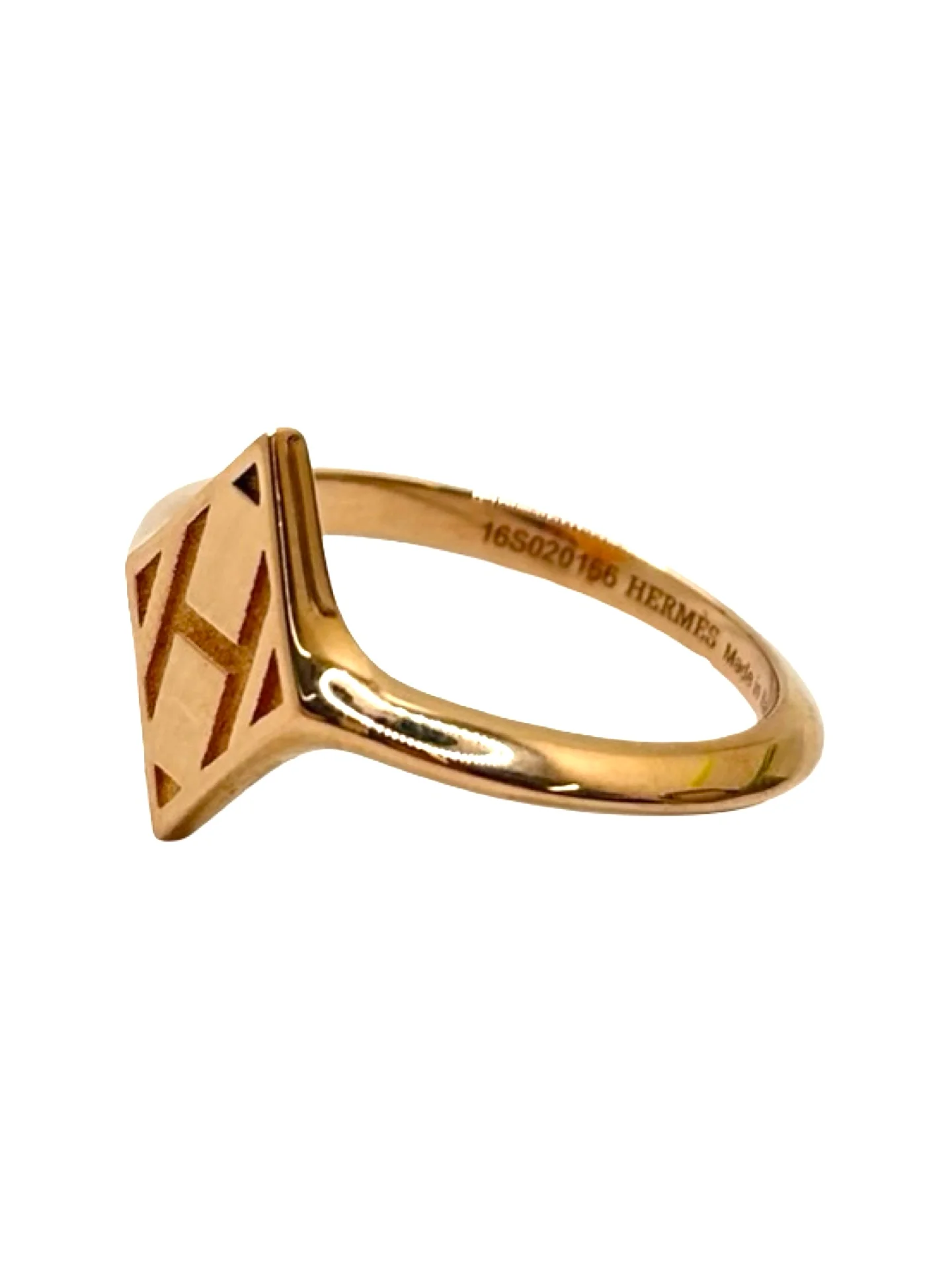 Ring HERMES "Gambade" Bangle Rose gold - Image 4