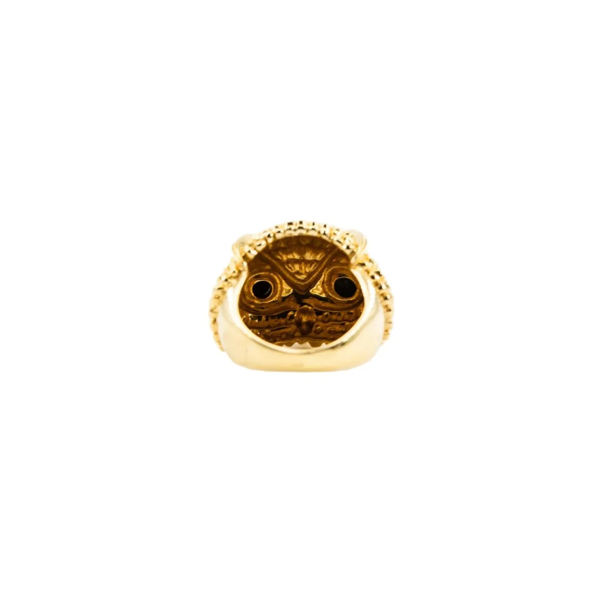 YVONNE LÉON Owl Dome Ring in yellow gold, onyx and diamonds - Image 4