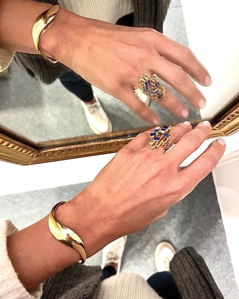 J. ROSSI ring in yellow gold and lapis lazuli - Image 7