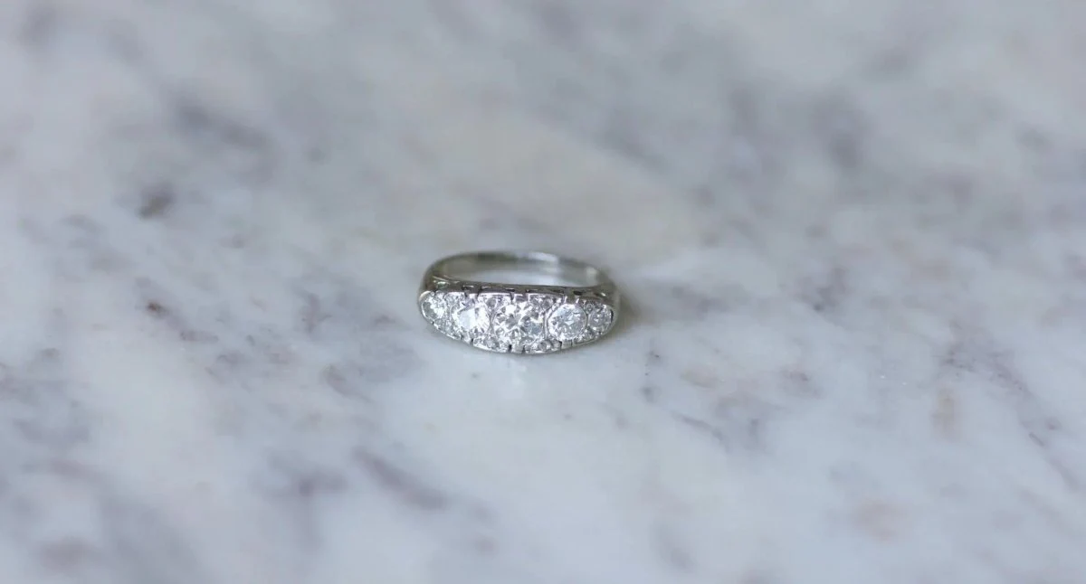 Ring Art Deco garter diamonds 1,05 Cts - Image 3