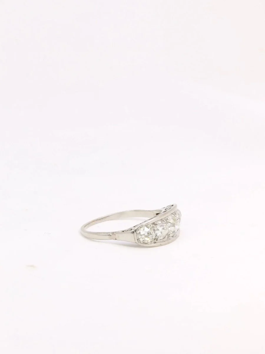 Belle Epoque platinum garter ring with old cut diamonds - Image 7