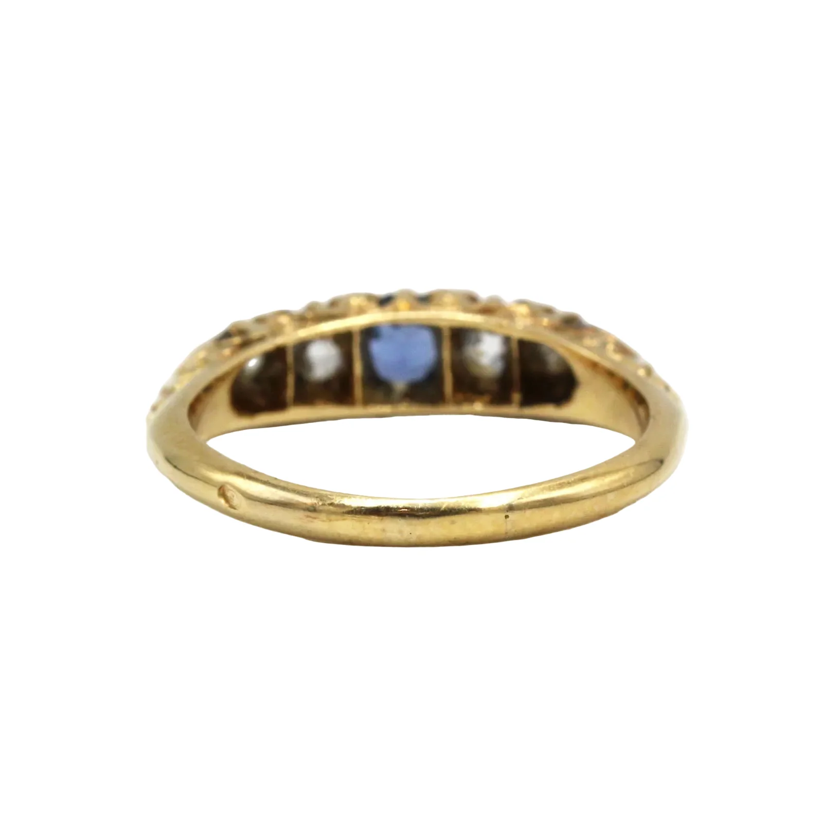 Garter ring in yellow gold, sapphire and diamonds - Image 4