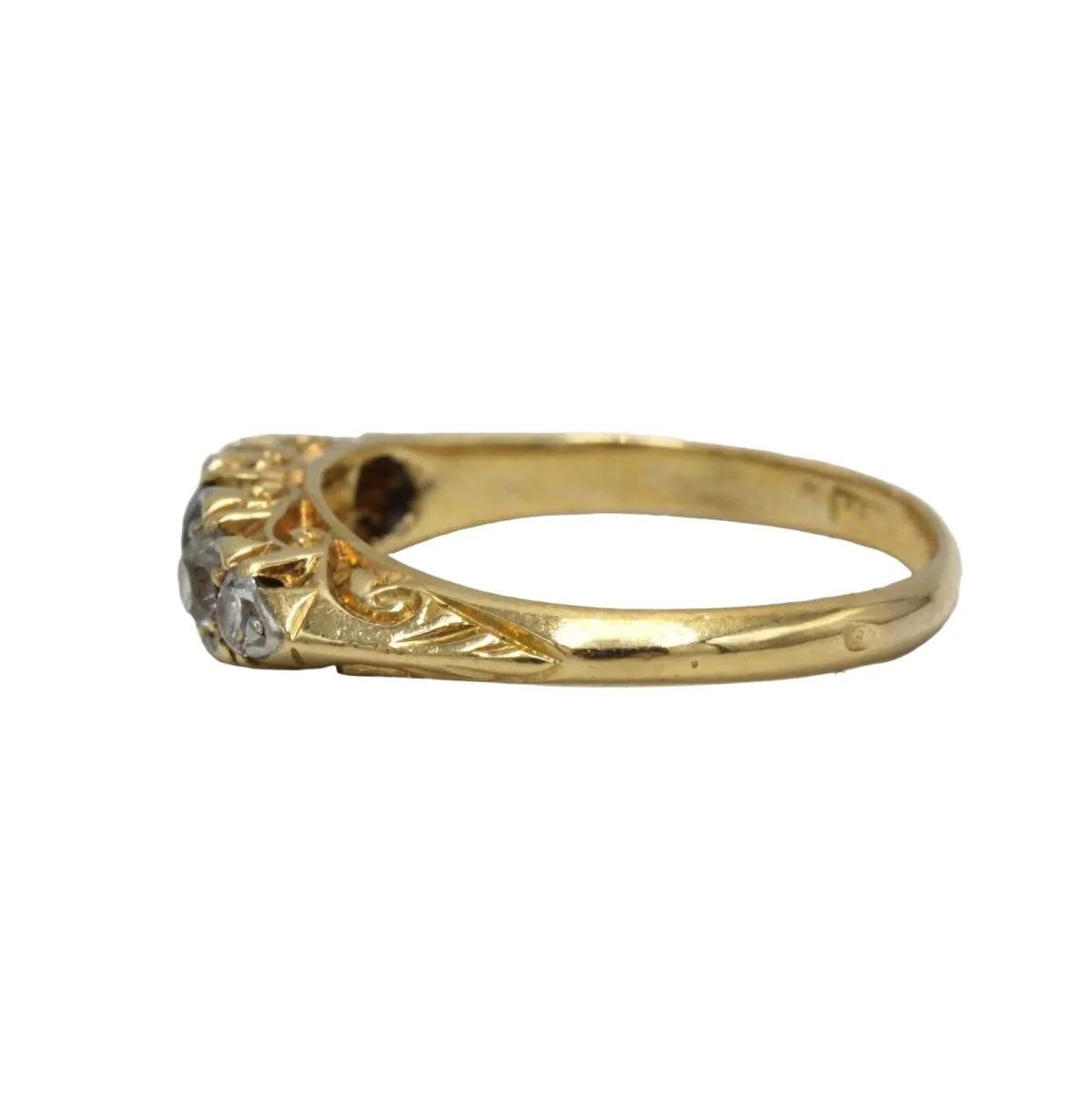 Garter ring in yellow gold, sapphire and diamonds - Image 6