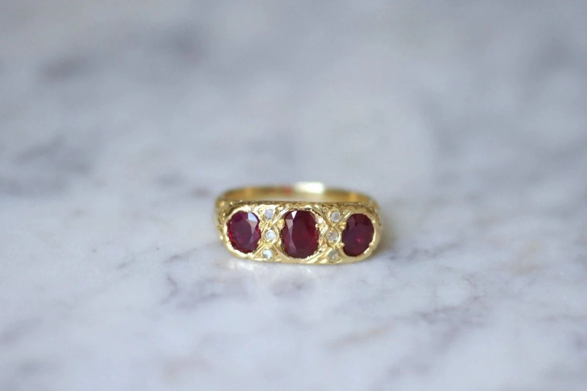 Burmese ruby ​​and diamond garter ring - Image 8