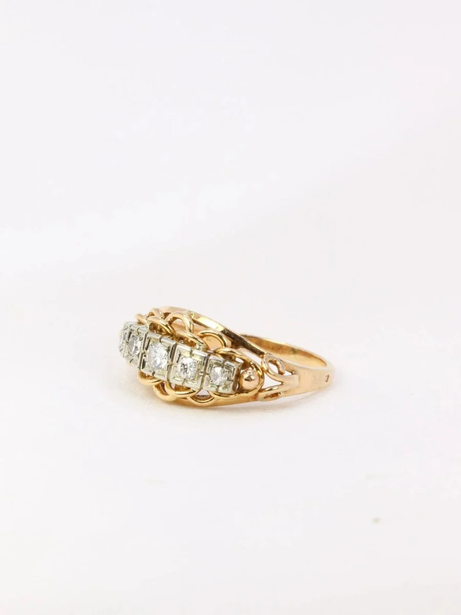 Vintage gold and diamond garter ring - Image 3