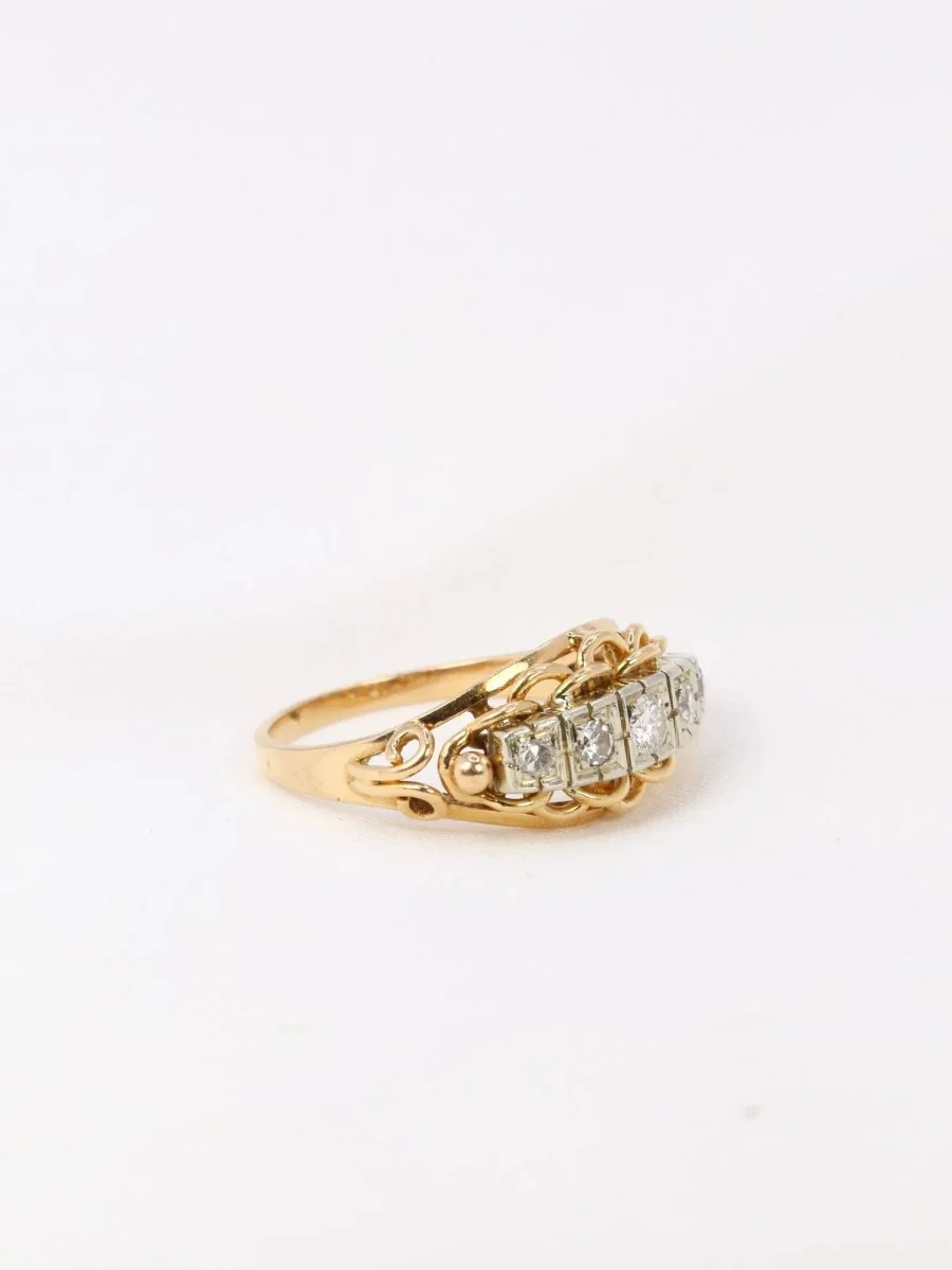 Vintage gold and diamond garter ring - Image 8