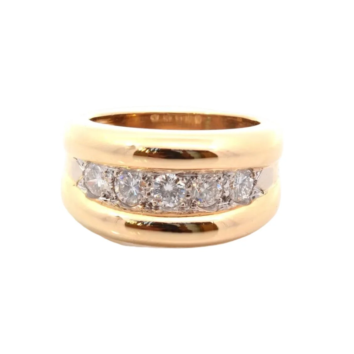 Ring Jonc in yellow gold and diamonds