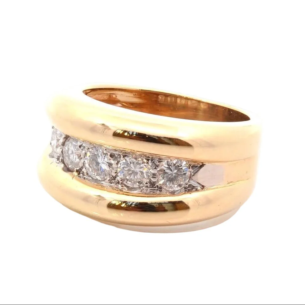 Ring Jonc in yellow gold and diamonds - Image 2
