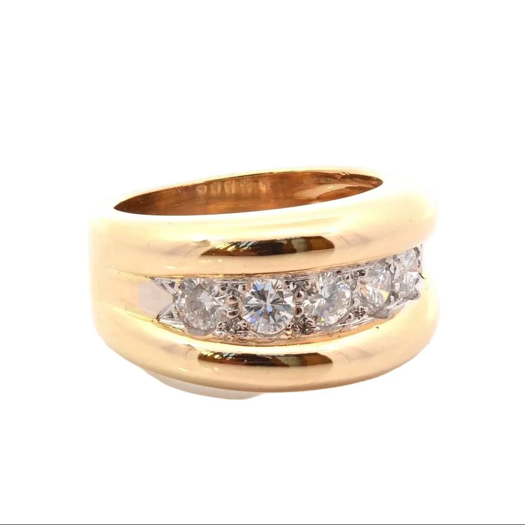 Ring Jonc in yellow gold and diamonds - Image 4