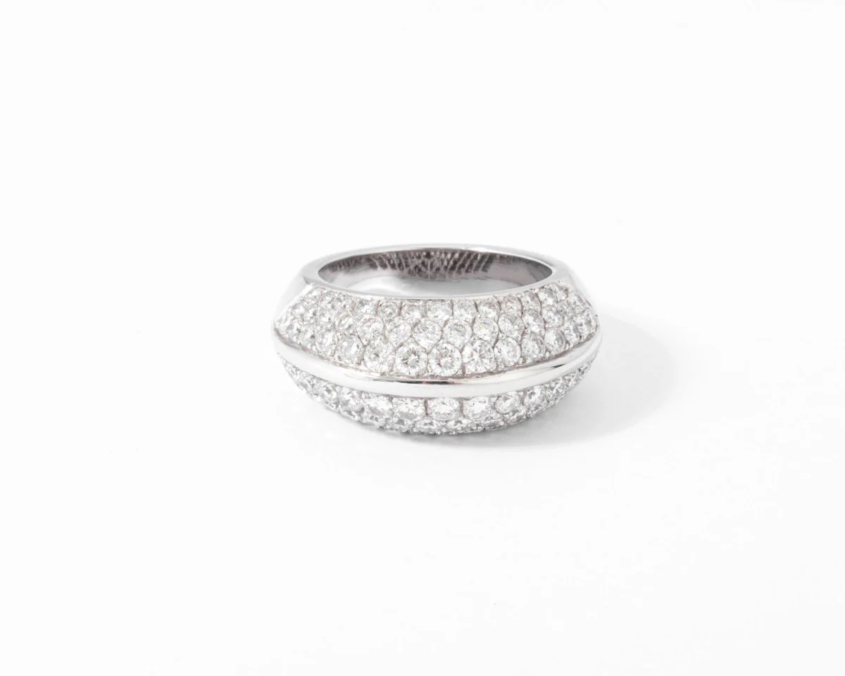 White gold bangle ring entirely paved with diamonds - Image 3