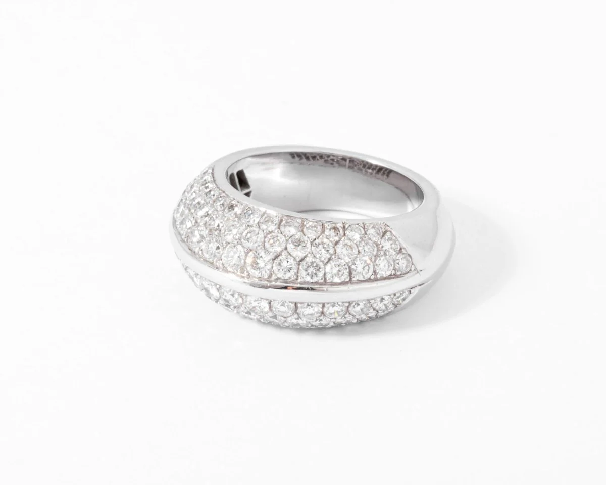 White gold bangle ring entirely paved with diamonds - Image 4