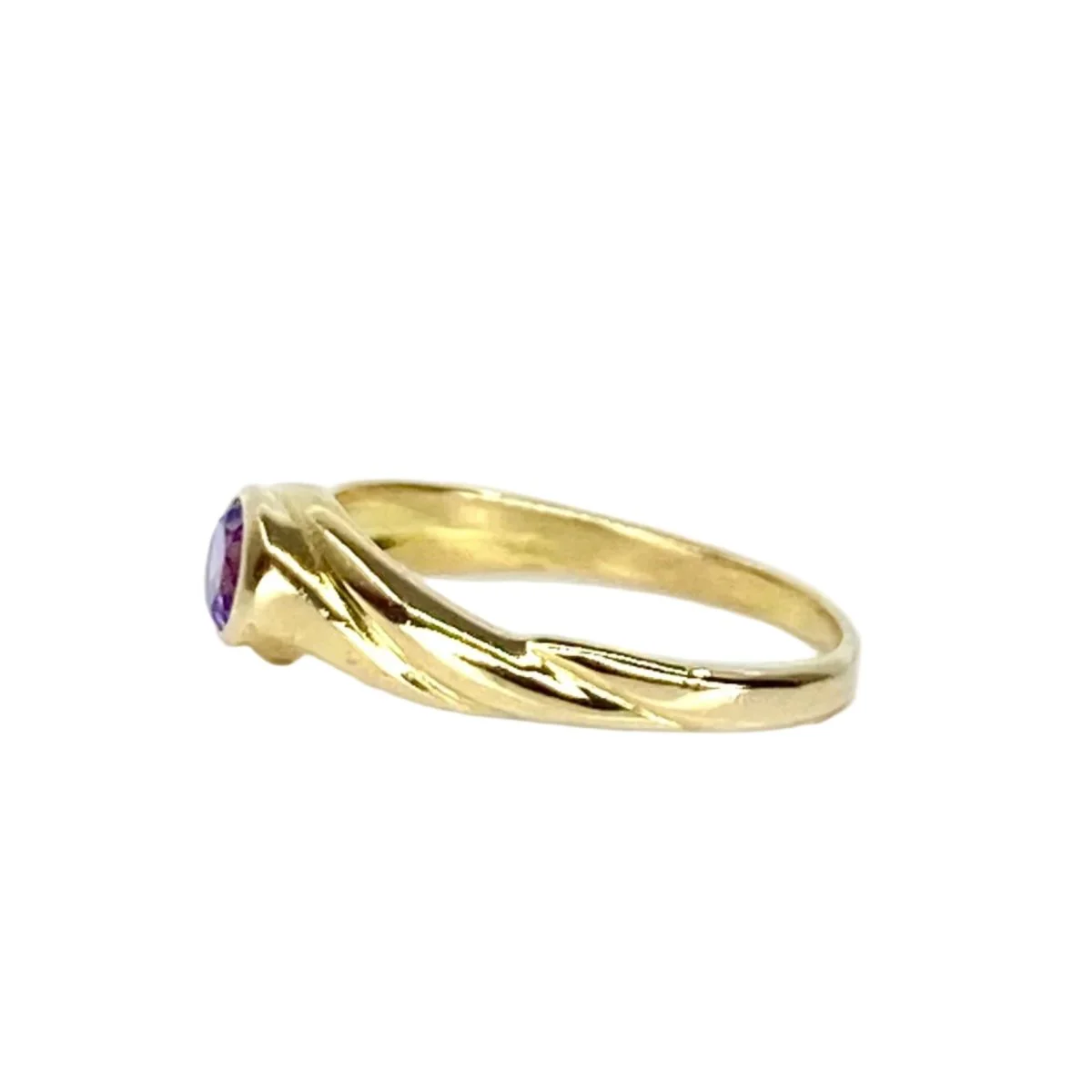 Bague Jonc en or jaune et améthyste - Image 4