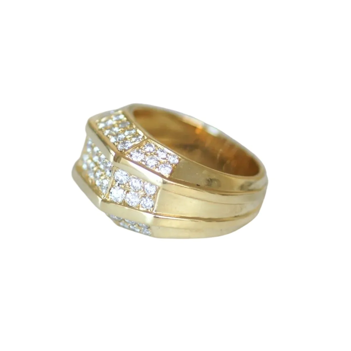 Yellow Gold and Diamond Bangle Ring - Image 3