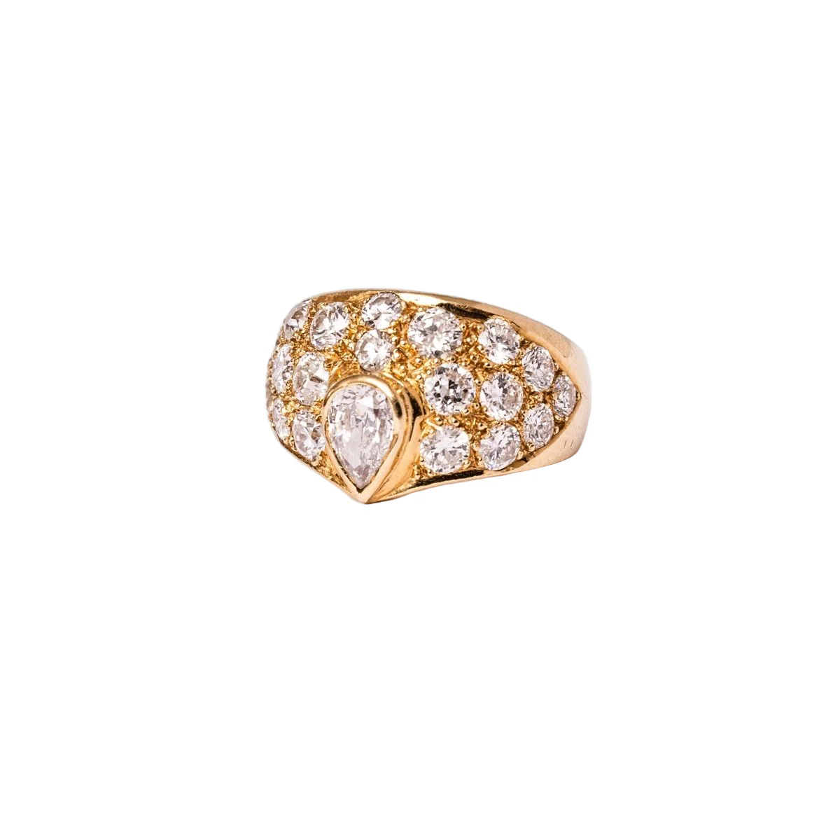 Jonc ring in yellow gold and diamonds - Image 3