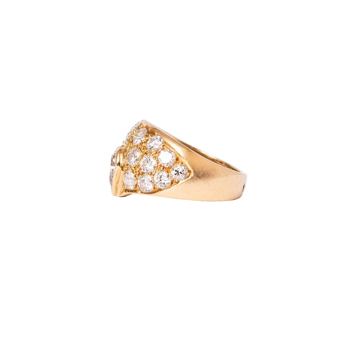 Jonc ring in yellow gold and diamonds - Image 4