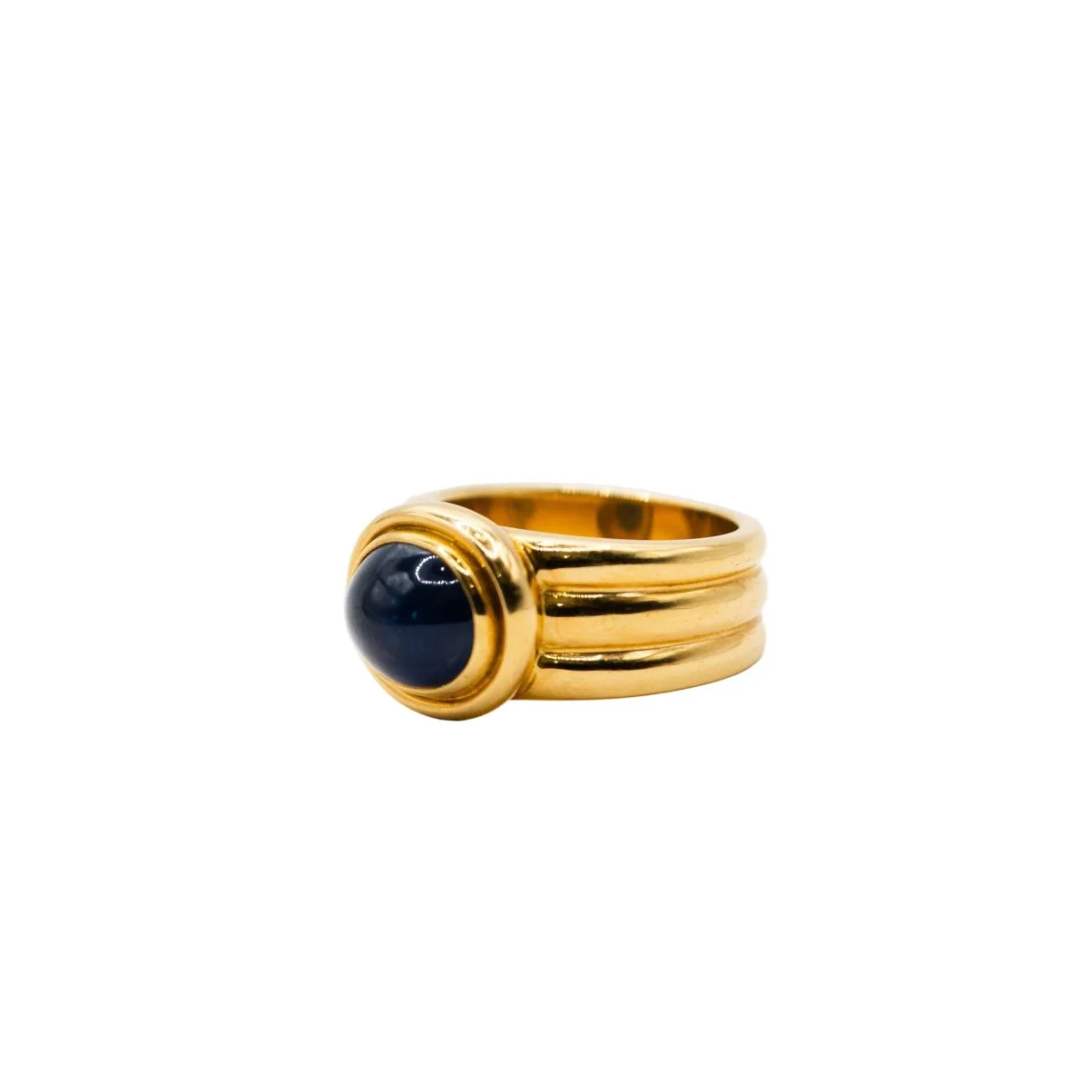 Jonc ring in yellow gold and sapphire - Image 2