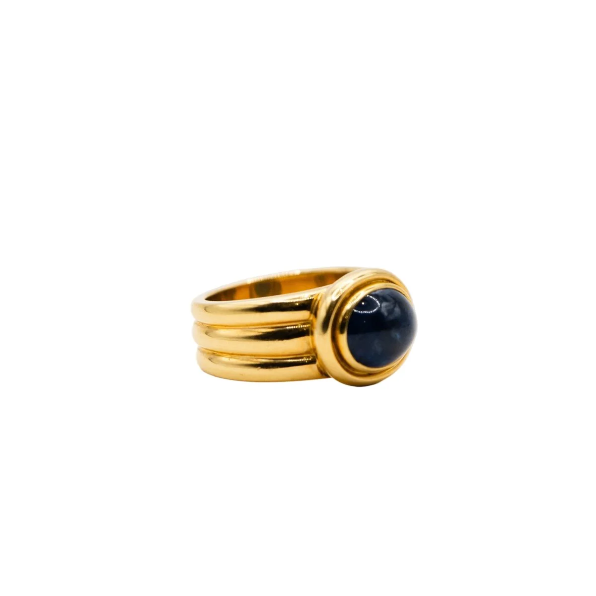 Jonc ring in yellow gold and sapphire - Image 5