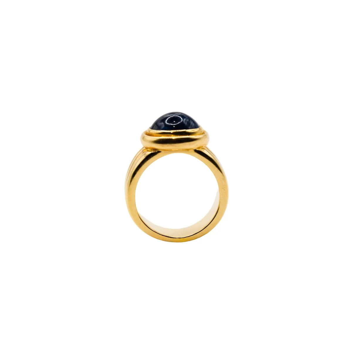Jonc ring in yellow gold and sapphire - Image 6