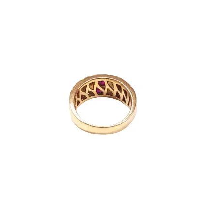 Jonc ring in yellow gold, rubies and diamonds - Image 3