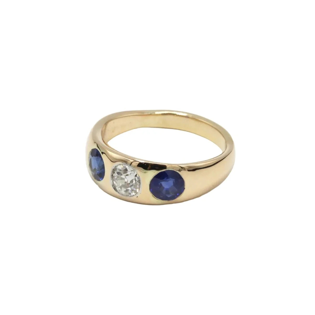 Ring Necklace in yellow gold, sapphires and diamond - Image 4