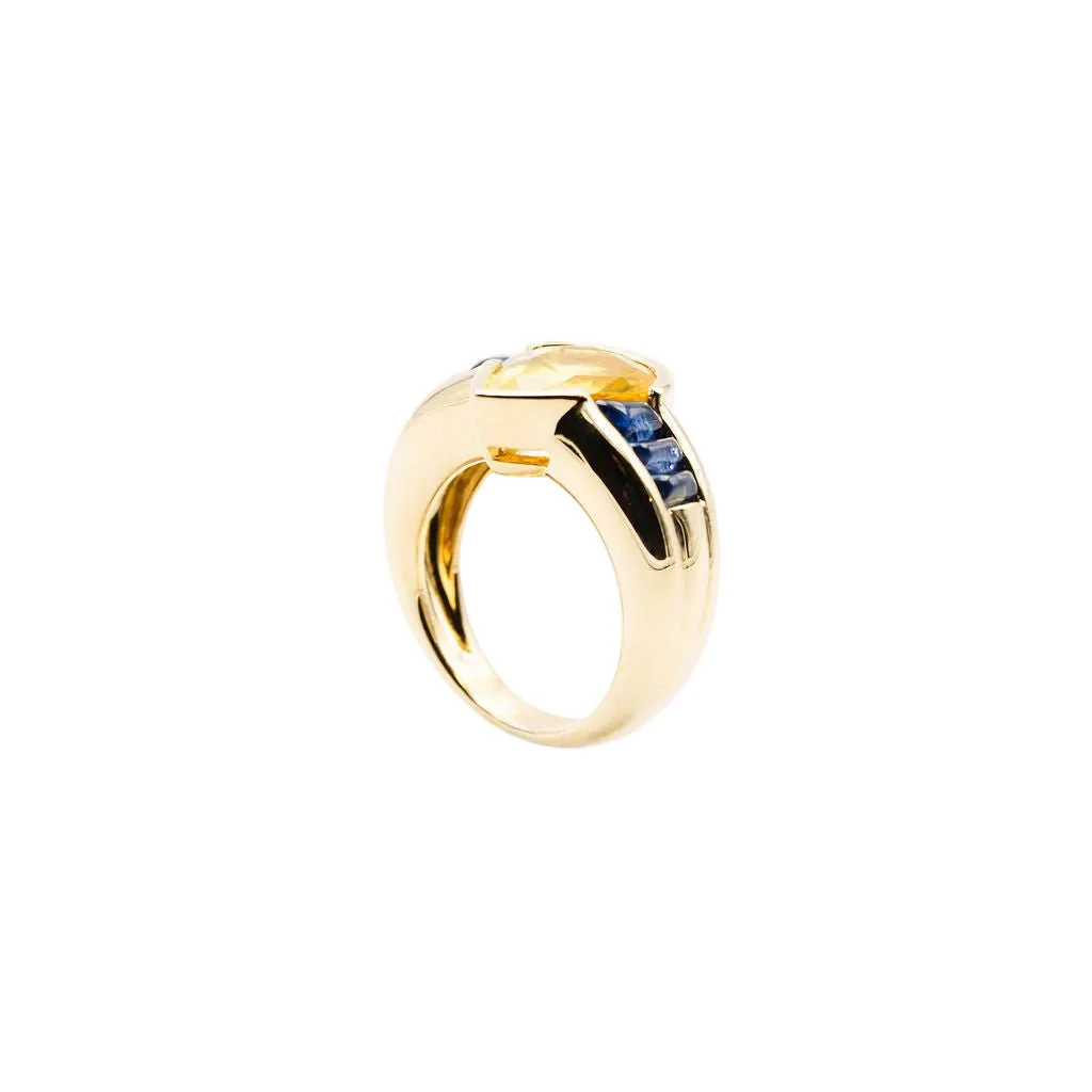 Ring Necklace in yellow gold and sapphires - Image 5