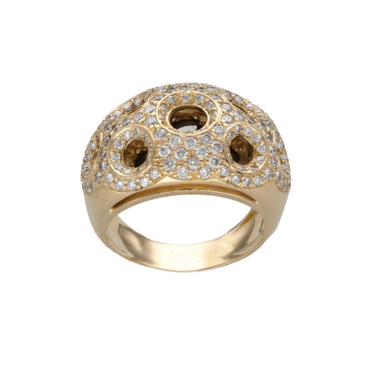 Jonc ring in yellow gold and diamonds