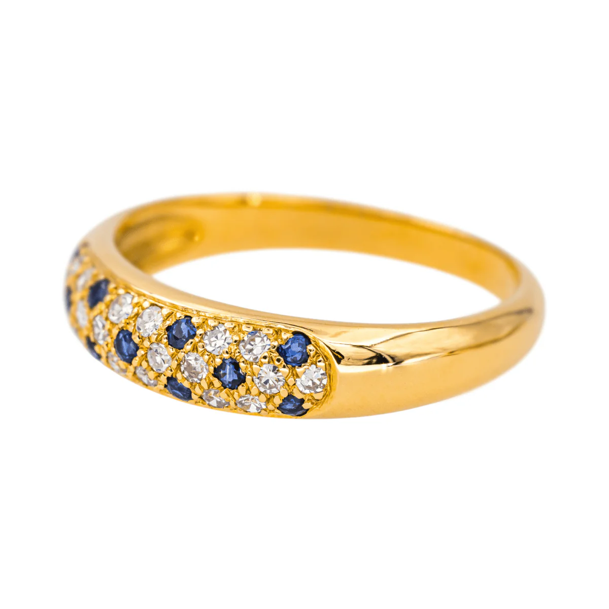 Ring Necklace in yellow gold, sapphires and diamond - Image 4