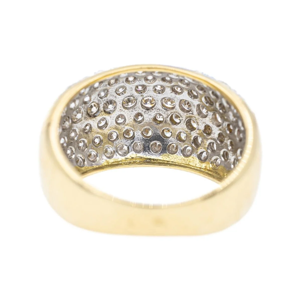 Pavé diamond bangle ring in yellow gold - Image 4