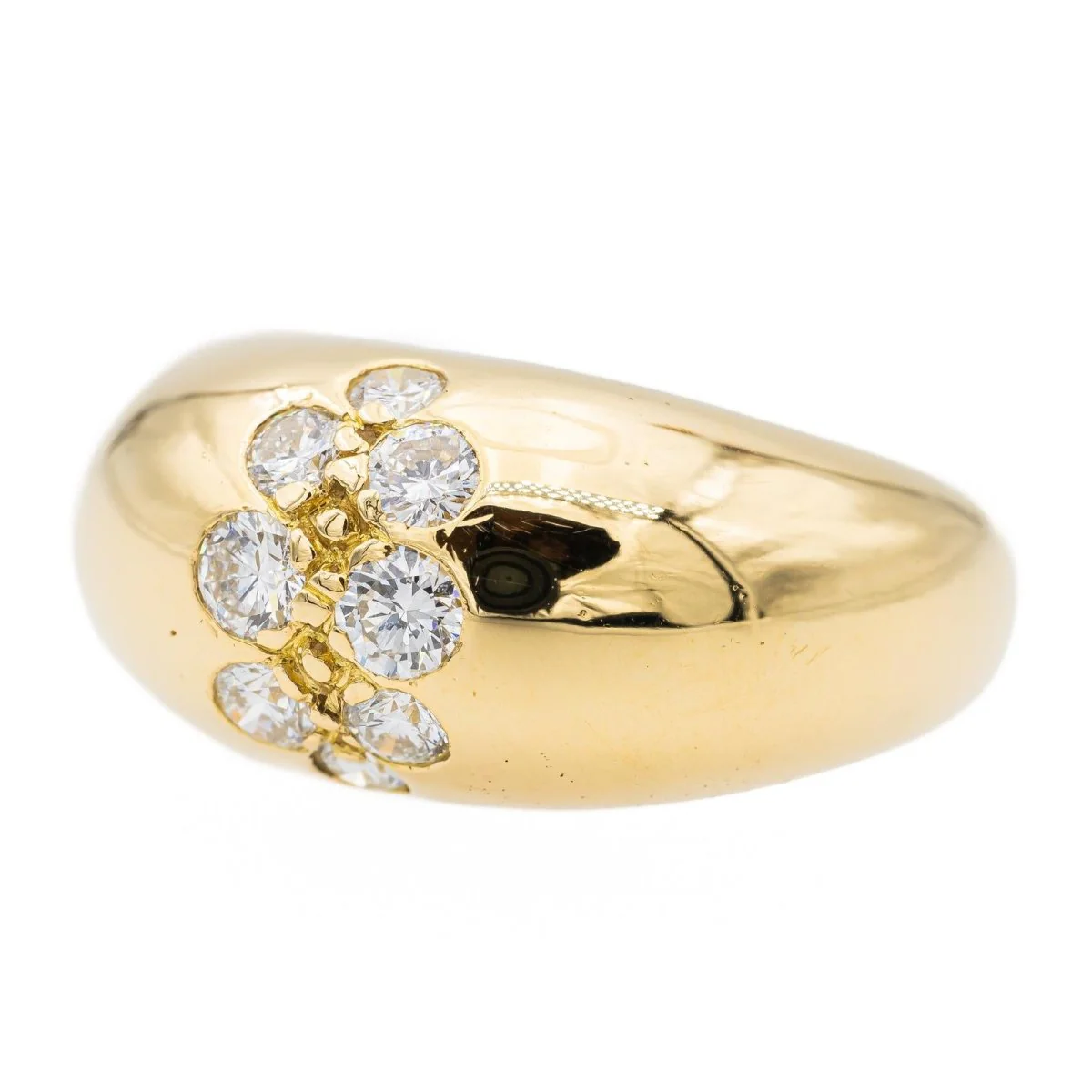 Yellow Gold Diamond Bangle Ring - Image 2