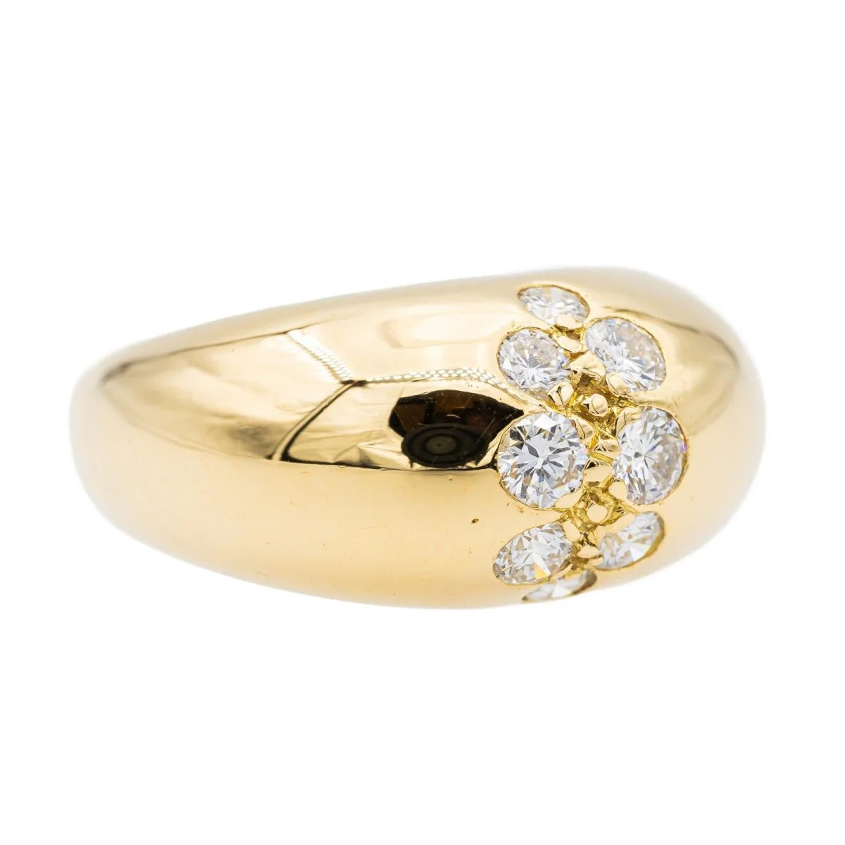 Yellow Gold Diamond Bangle Ring - Image 6