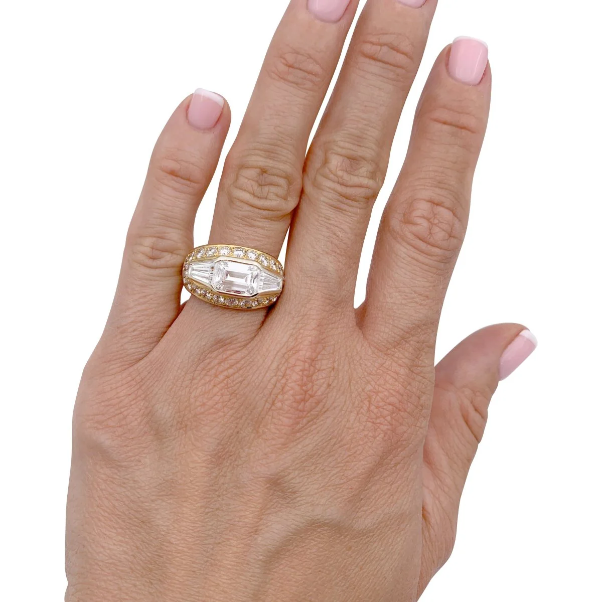 Bangle ring, yellow gold, diamonds. - Image 2