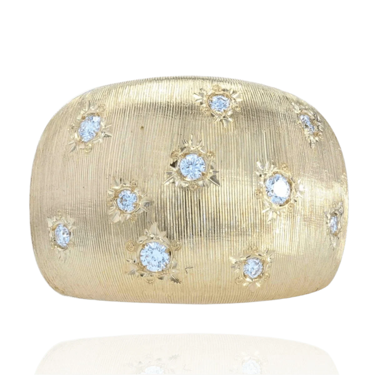 Jonc ring in yellow gold and diamonds