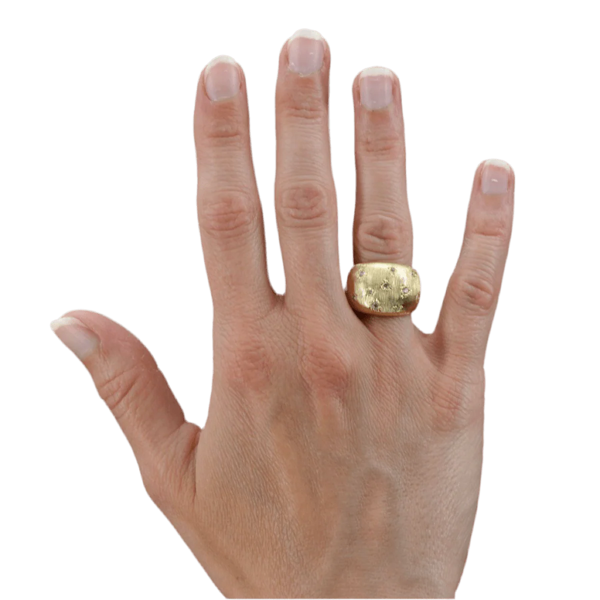 Jonc ring in yellow gold and diamonds - Image 2