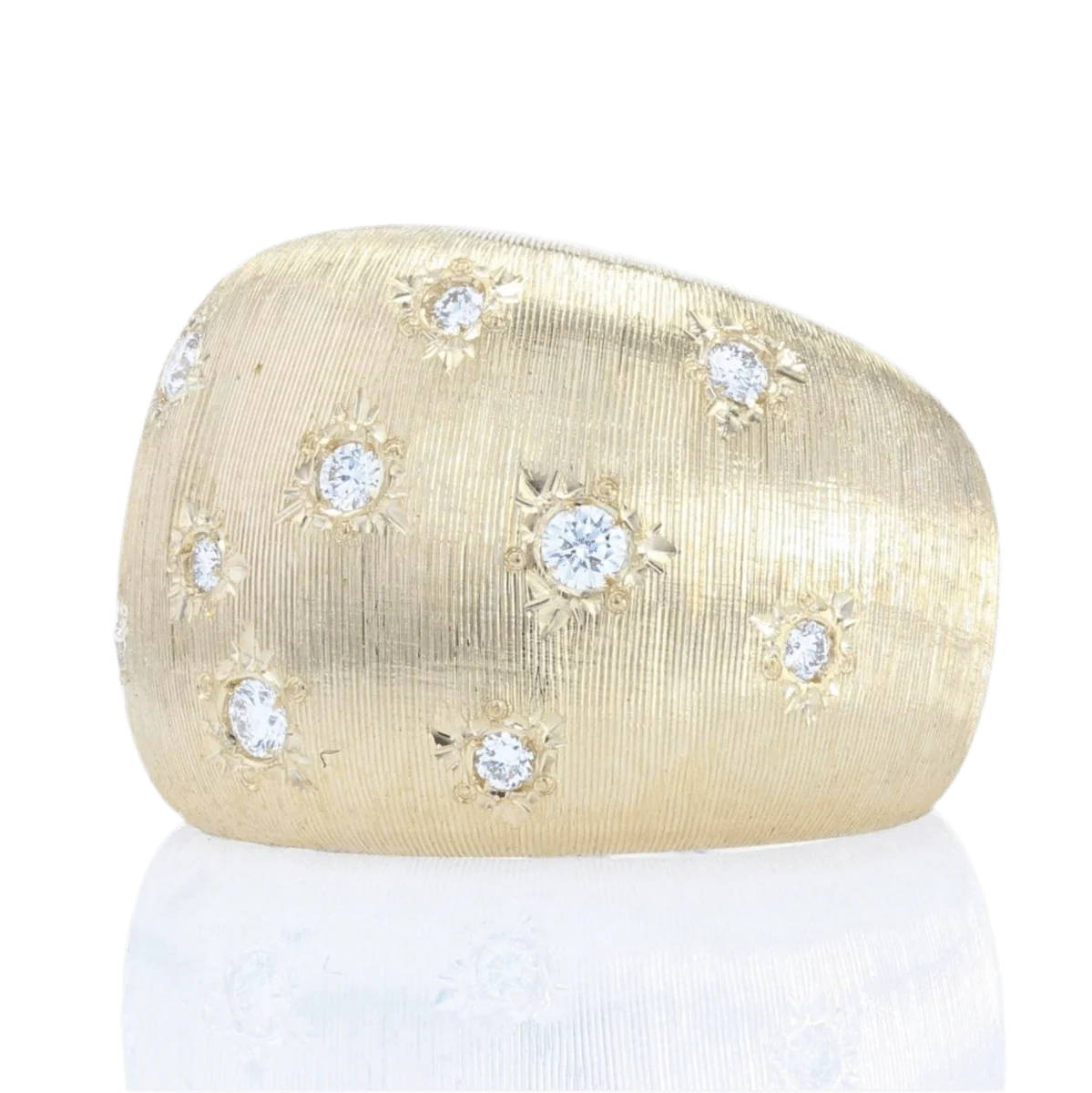 Jonc ring in yellow gold and diamonds - Image 3