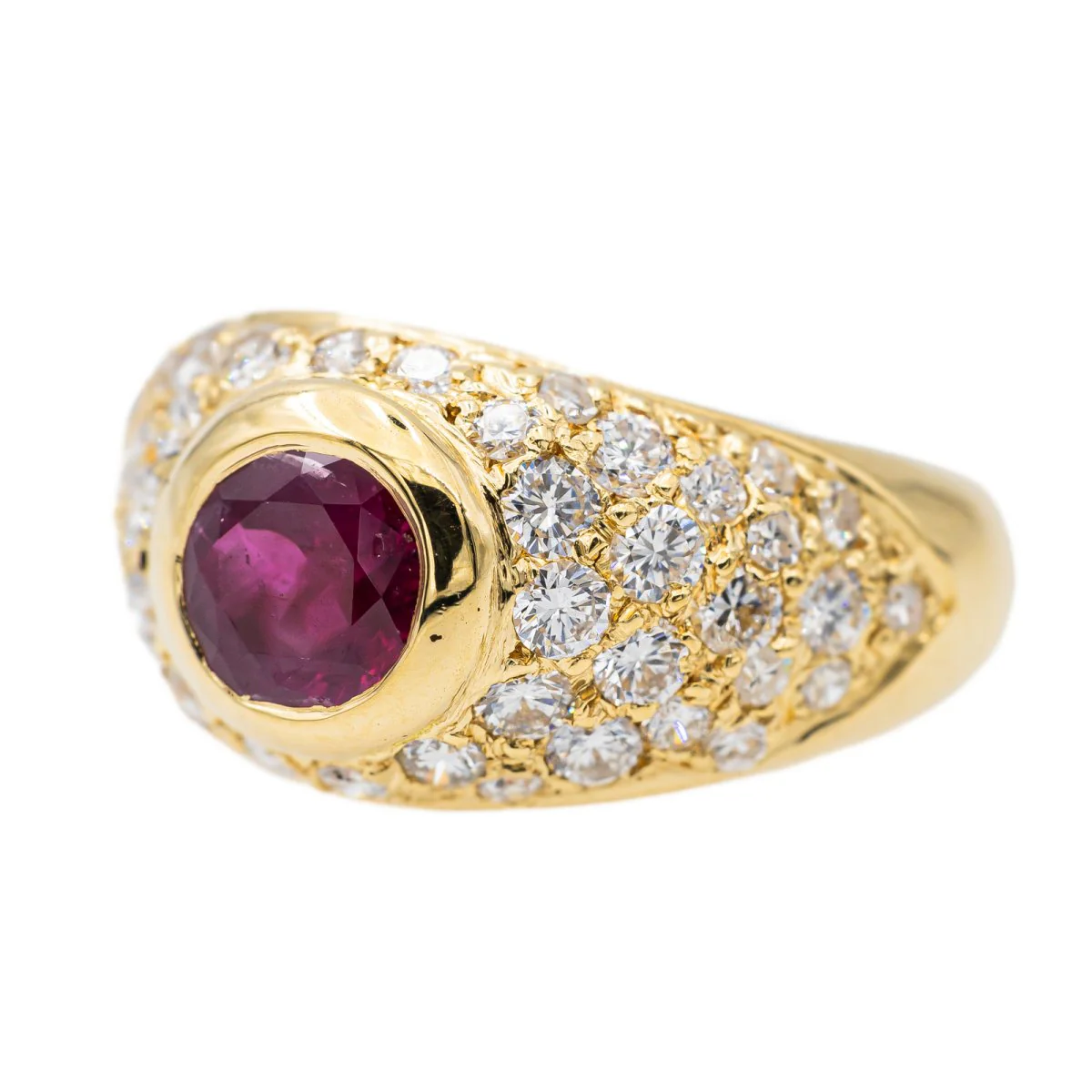 Yellow Gold and Ruby Bangle Ring - Image 3