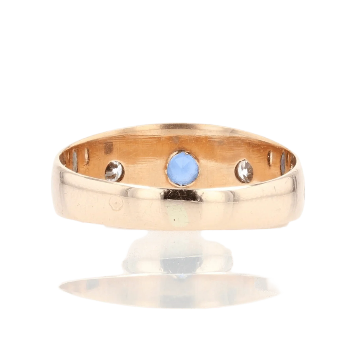 Rose gold, sapphire and diamond bangle ring - Image 4