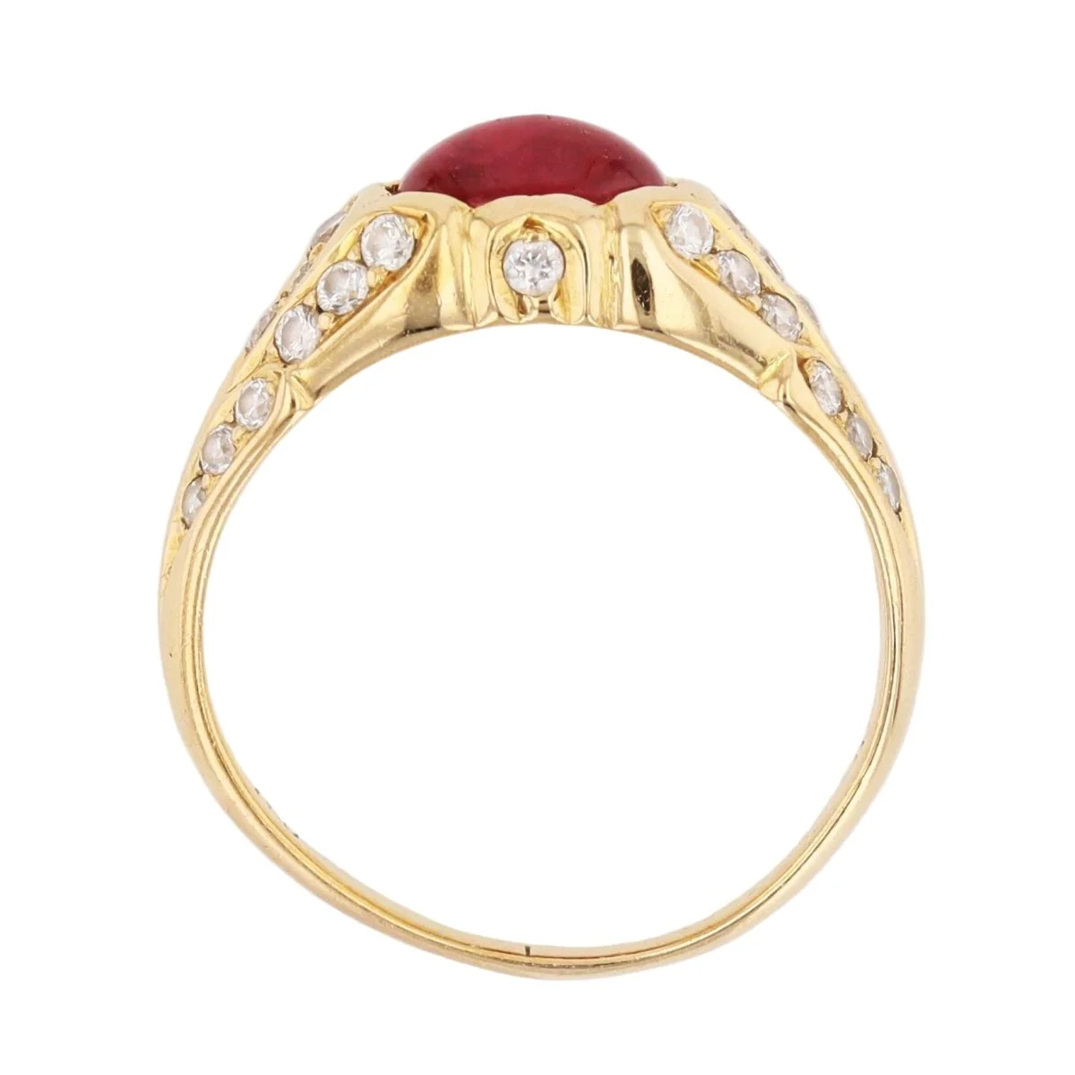 Jonc ring in yellow gold, rubies and diamonds - Image 6